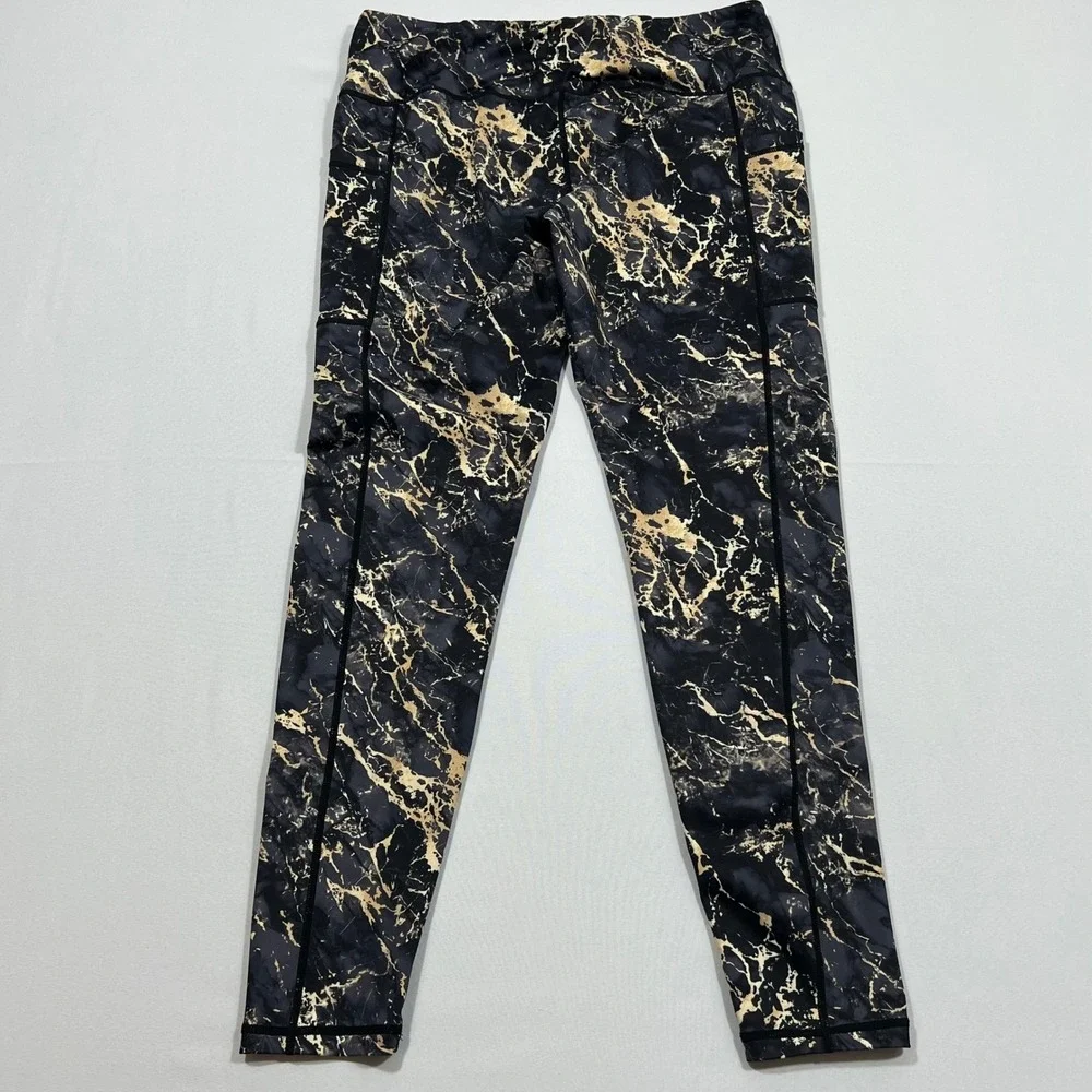 Constantly Varied Gear Leggings‎ Gold Marble Squat Proof Gym Training Women's XL